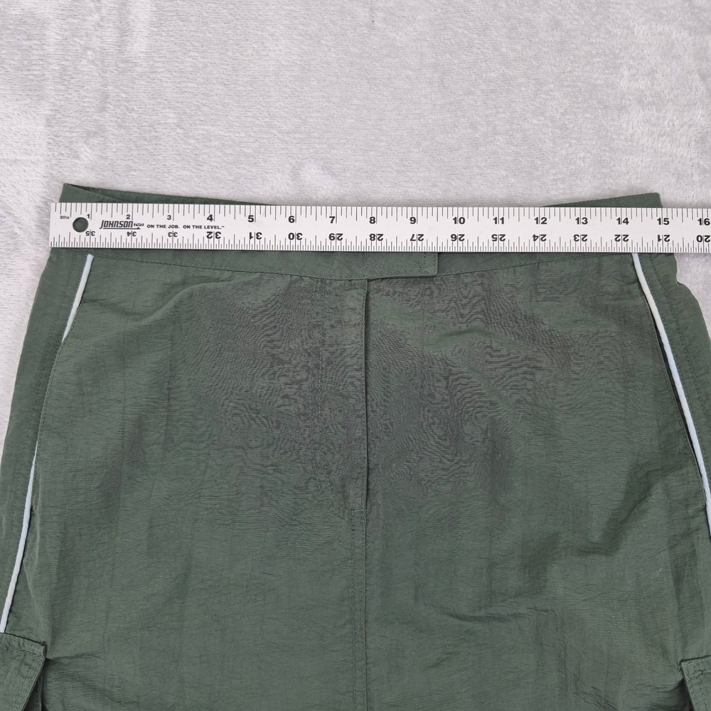 American Eagle Cargo Maxi Performance Green Nylon Skirt Piping Womens 6 (30) M - Picture 8 of 14